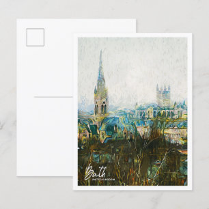 Bath Vereinigtes Königreich Ölmalerei Stadtlandsch Postkarte