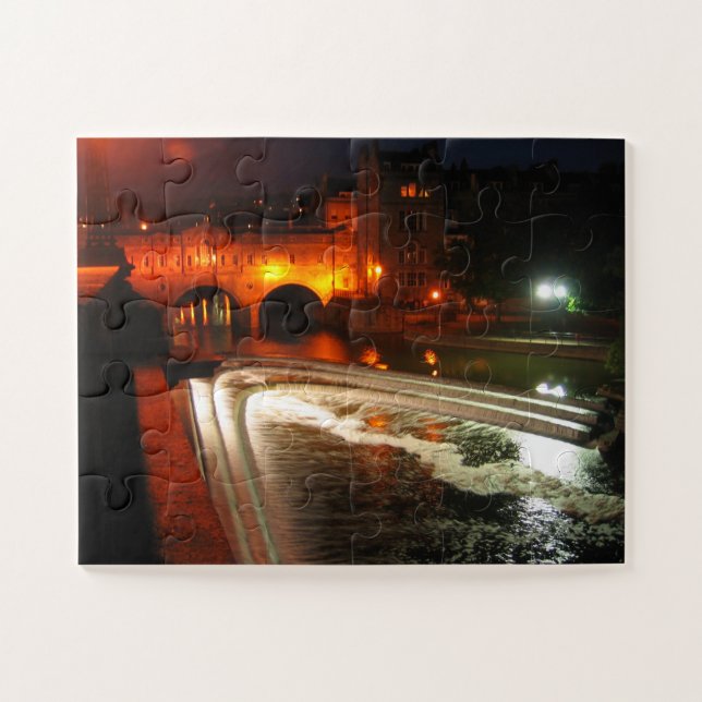Bath Weir in der Nacht Puzzle (Horizontal)