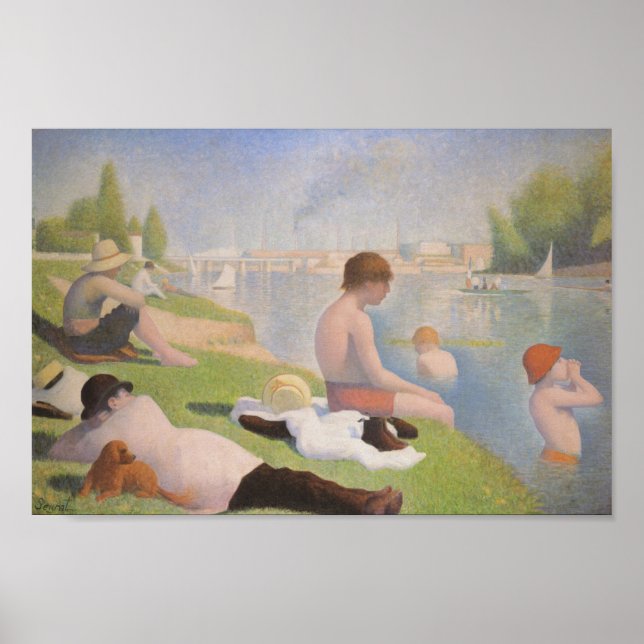 Bathers at Asnieres by Georges Seurat Poster (Vorne)