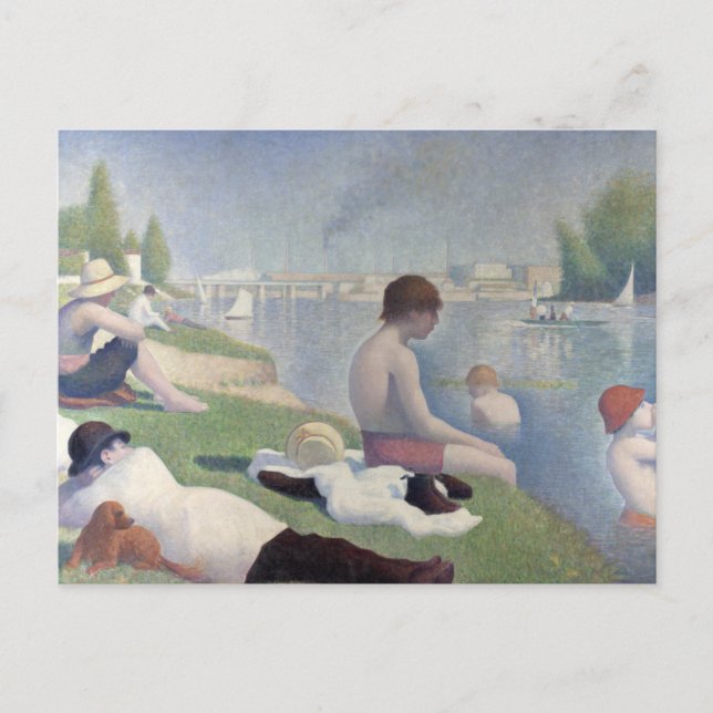 Bathers Georges Seurat Neo Impressionist Malerei Postkarte (Vorderseite)