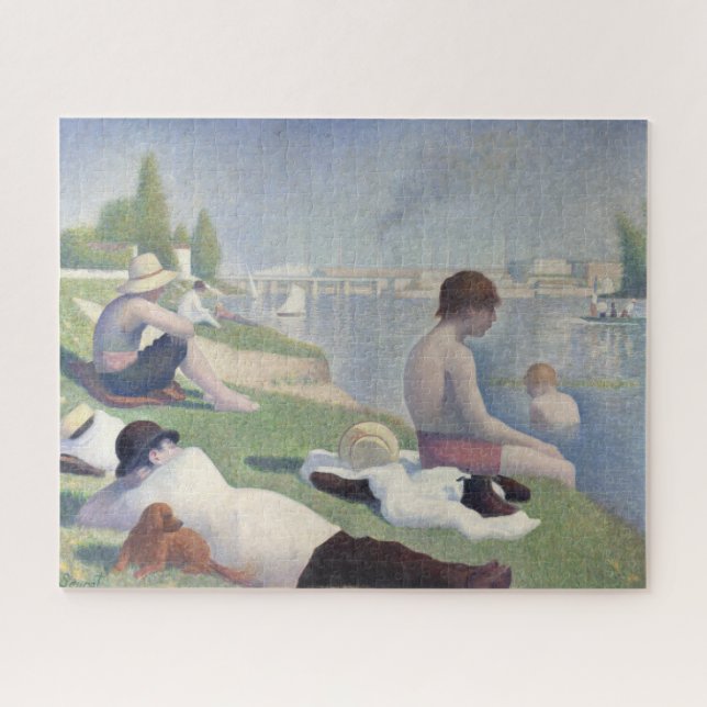 Bathers Georges Seurat Neo Impressionist Malerei Puzzle (Horizontal)
