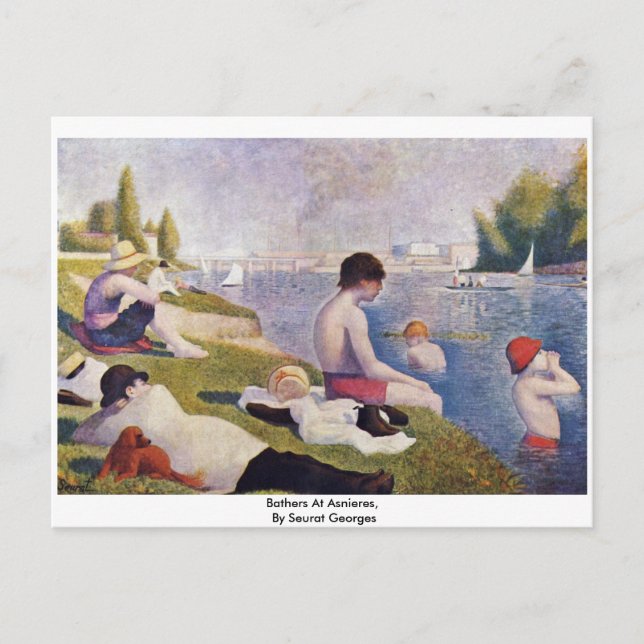 Bathers in Asnieres by Seurat Georges Postkarte (Vorderseite)