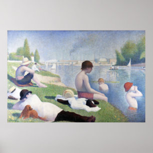Bathers in Asnières Malerei von Georges Seurat Poster