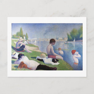 Bathers in Asnieres, Seurat Postkarte