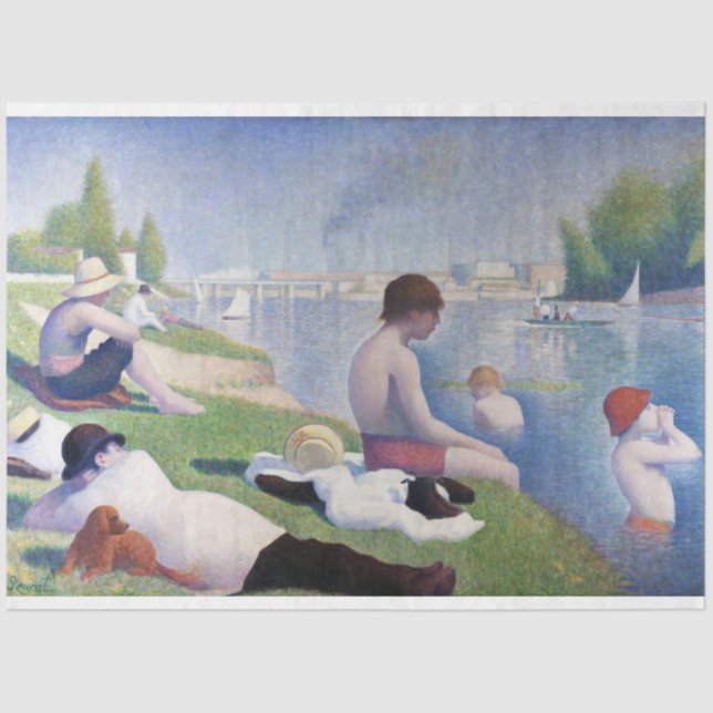 Bathers in Asnieres, Seurat Seidenpapier (Vorderseite)