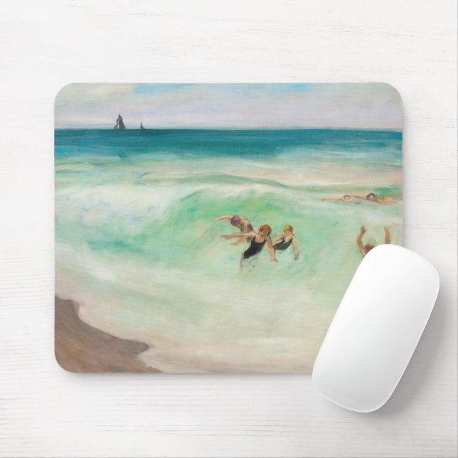 Bathers in der Welle | Henri Lebasque Mousepad (Mit Mouse)
