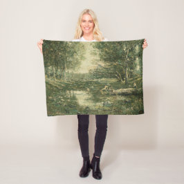 Bathers in Grünwaldlandschaft (Vintage Kunst) Fleecedecke