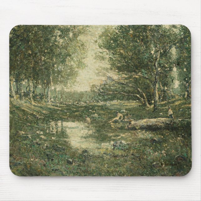 Bathers in Grünwaldlandschaft (Vintage Kunst) Mousepad (Vorne)