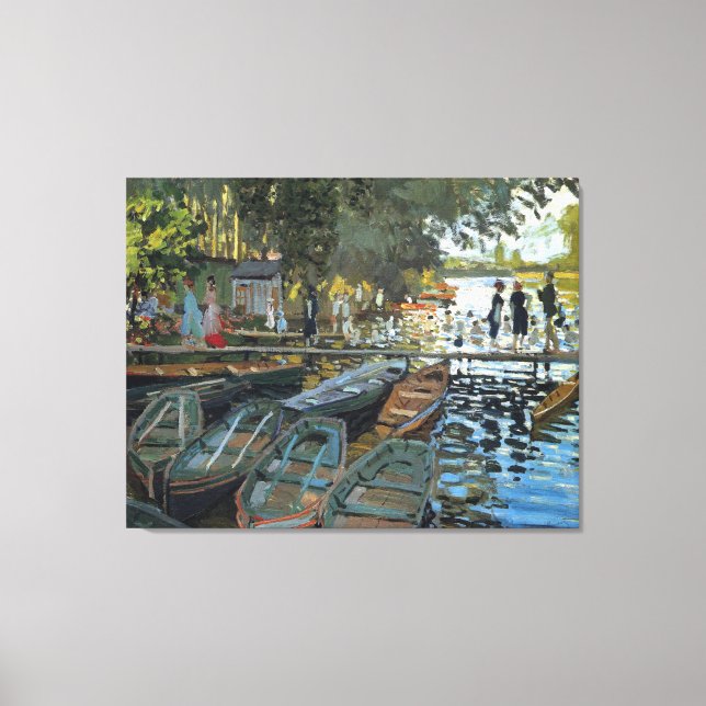 Bathers in La Grenouillere 1869, von Claude Monet Leinwanddruck (Vorderseite)