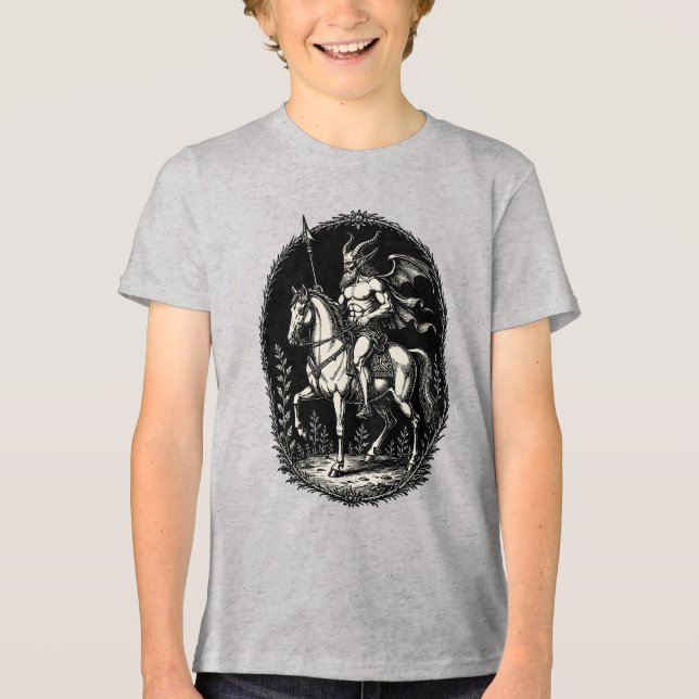 Bathin Schlangenreiter erhebt sich Tri-Blend Shirt (Vorderseite)