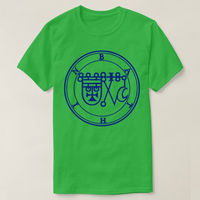Bathin Sigil kennt die Vorzüge der Kräuter Blau T-Shirt (Design vorne)