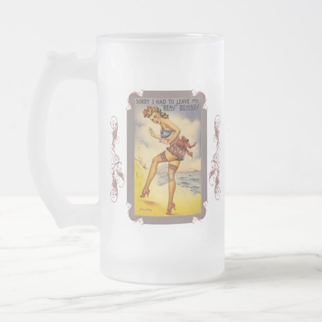 Bathing Beauty Funny Mattiert Beer Tasse (Links)