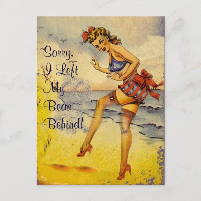 Bathing Beauty Funny Postcard der 40er Jahre Postkarte (Vorderseite)