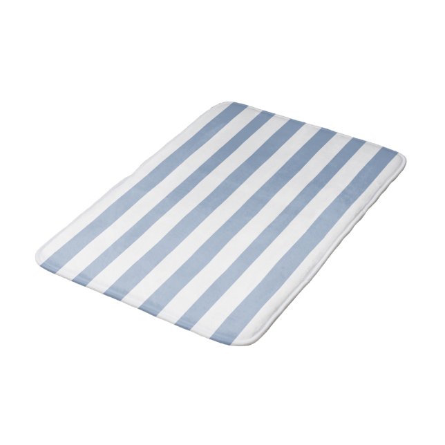 Bathmat Blue & White Stripe Badematte (Schrägansicht)