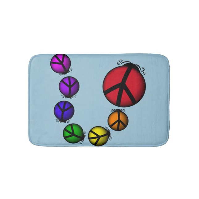 Bathmat, Ladybug Peace Sign Bugs Badematte (Vorderseite)