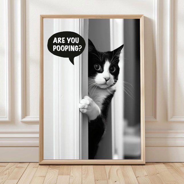 Bathroom Cat Poster, Are you Pooping Poster Funny  (Von Creator hochgeladen)