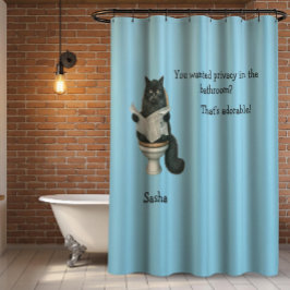 Bathroom Privacy With Cat Shower Curtain Duschvorhang