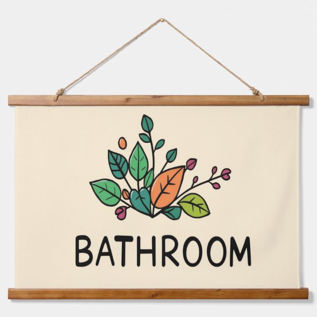 BATHROOM Wall Tapestry Wandteppich Mit Holzrahmen (Vorne)
