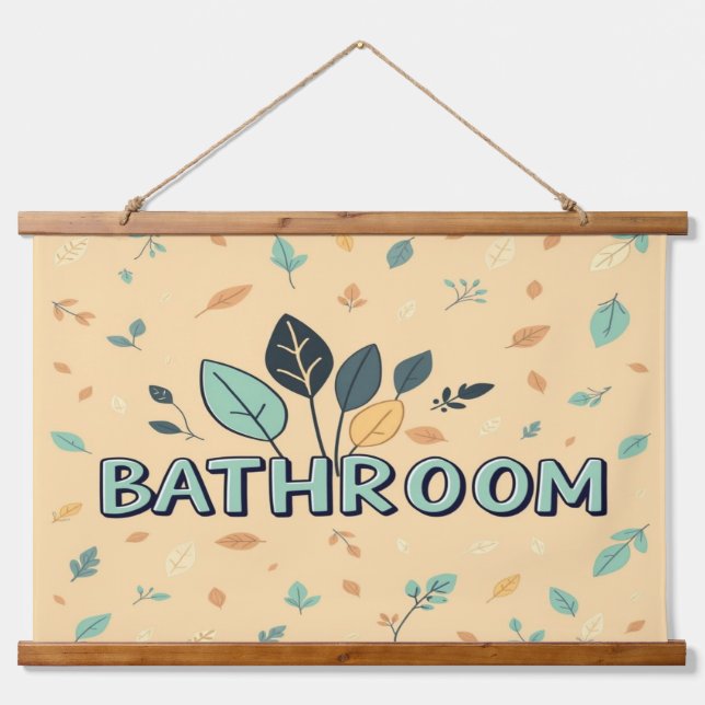 BATHROOM Wall Tapestry Wandteppich Mit Holzrahmen (Vorne)