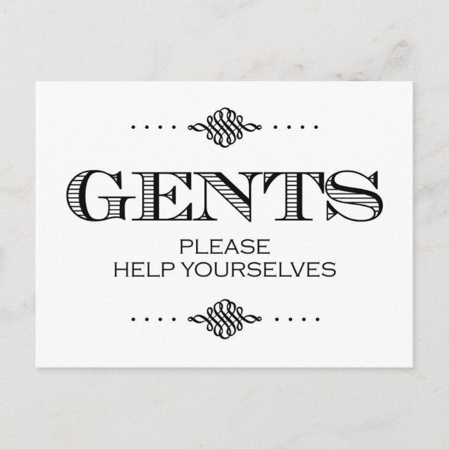 BathroomSign.jpg Postkarte (Vorderseite)