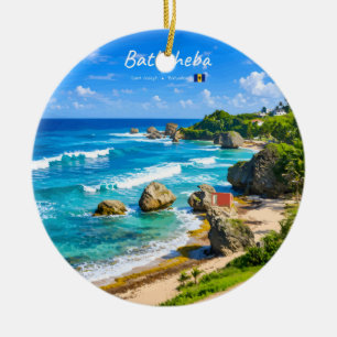Bathsheba, Barbados - Tropische Küstenlandschaft Keramik Ornament