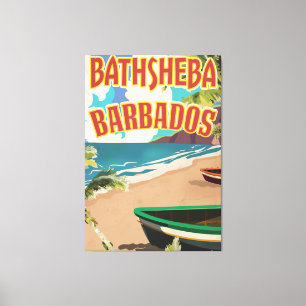 Bathsheba Barbados Vintages Urlaubsplakat Leinwanddruck
