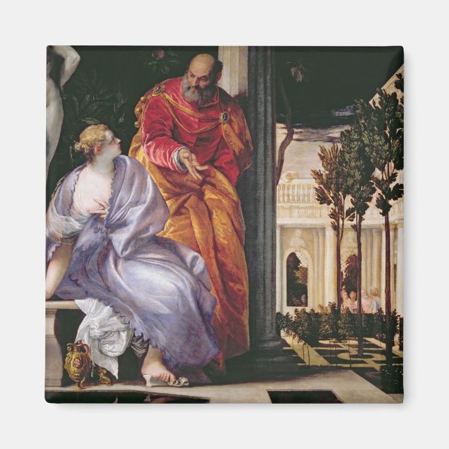 Bathsheba Bathing, c.1575 (Öl auf Leinwand) Magnet (Vorne)