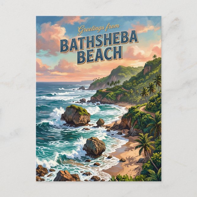 Bathsheba Beach Barbados Postkarte (Vorderseite)