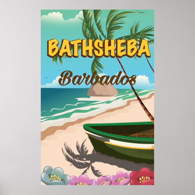 Bathsheba Beach Barbados Urlaubsposter Poster (Vorne)