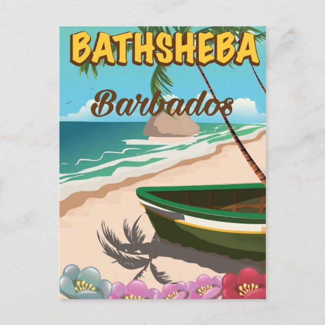 Bathsheba Beach Barbados Urlaubsposter Postkarte (Vorderseite)