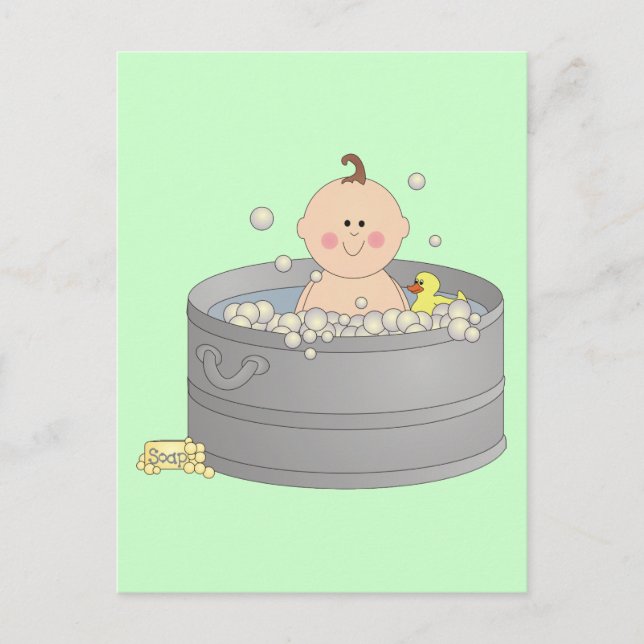 Bathtime Baby Postkarte (Vorderseite)