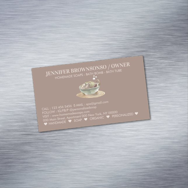 BathTub Bubbles Soy Wax Soap Magnetische Visitenkarte (Beispiel)