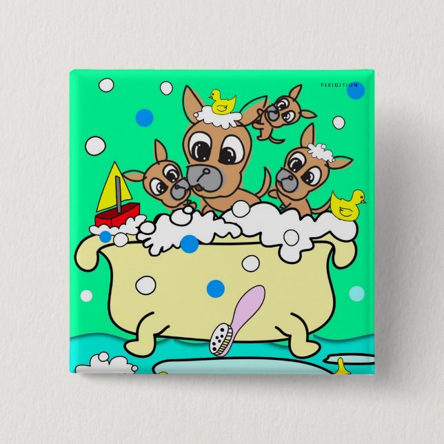 Bathtub Chihuahua Welppy Button 1 (Vorderseite)