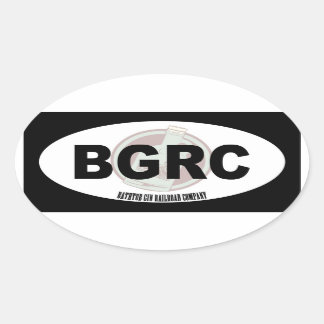 Bathtub Gin Railroad Company Oval Text und Logo Ovaler Aufkleber