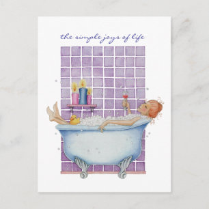 Bathtub Joy Postcard Postkarte