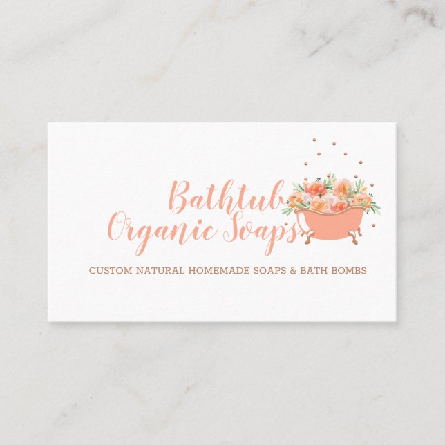 Bathtub Soap Bubble Orange Visitenkarte (Vorderseite)