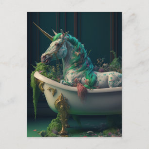 Bathtub Unicorn Postkarte