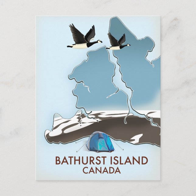 Bathurst Island Kanada Reiseplan Postkarte (Vorderseite)