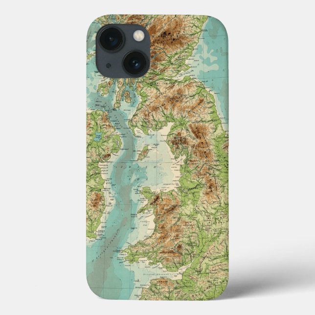 Bathyorographical Karte der britischen Inseln Case-Mate iPhone Hülle (Rückseite)