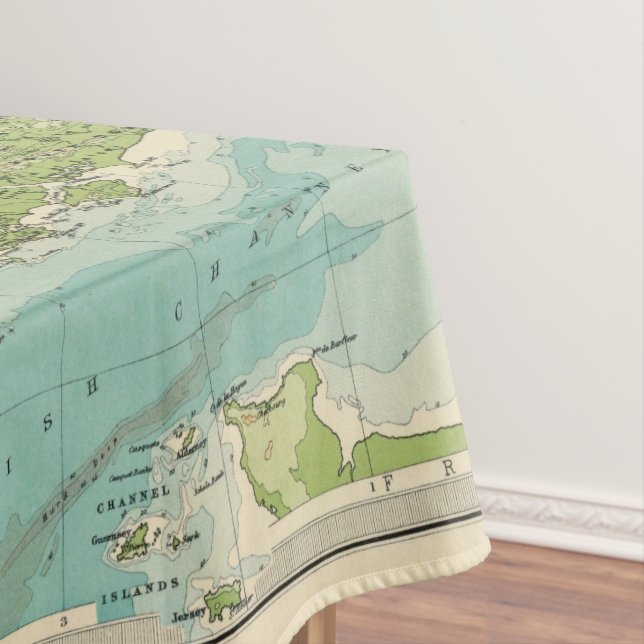Bathyorographical Karte der britischen Inseln Tischdecke (Beispiel)