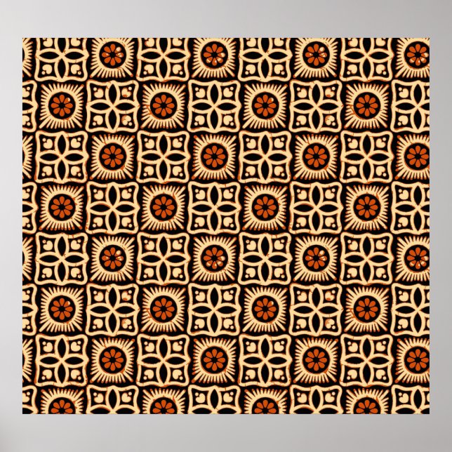 Batik abstrakt, nahtlos textiles Muster. Poster (Vorne)