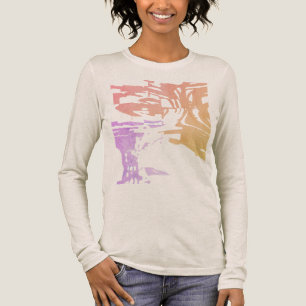 Batik-ähnliches Rosa-Korallen-Lila-Tropisches-Stra Tri-Blend Shirt