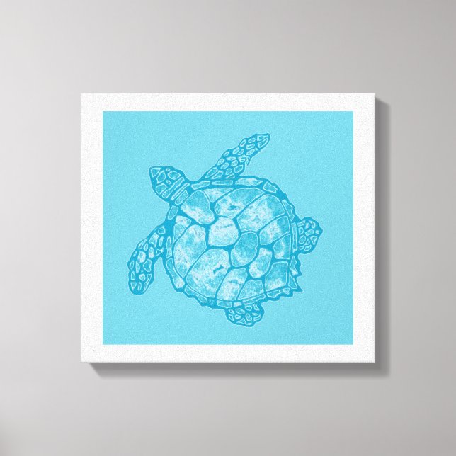 Batik Blue Sea Turtle Malerei auf Leinwand (Vorderseite)