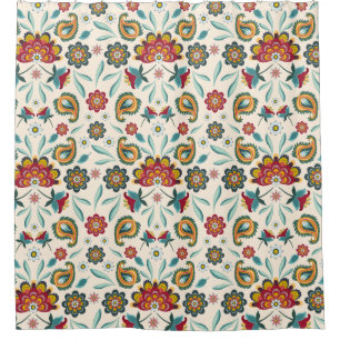 Batik BlumenBoho Indonesier-Art Duschvorhang