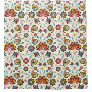 Batik BlumenBoho Indonesier-Art Duschvorhang
