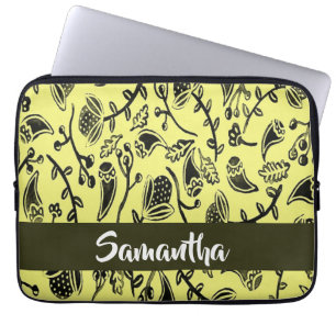 Batik-Blumenmuster Laptopschutzhülle