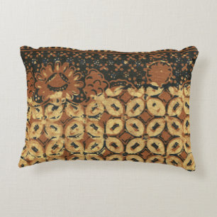 Batik Earthy Coffee Bean Elegant Rustic Rugged Dekokissen