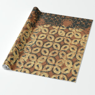 Batik Earthy Coffee Bean Elegant Rustic Rugged Geschenkpapier