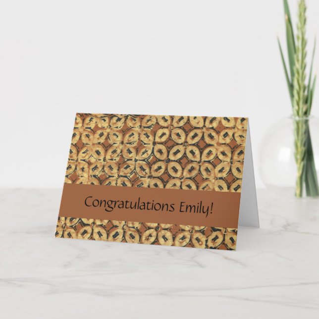 Batik Earthy Coffee Bean Elegant Rustic Rugged Karte (Vorderseite)