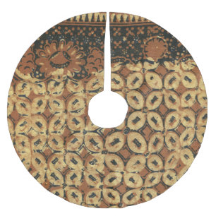 Batik Earthy Coffee Bean Elegant Rustic Rugged Polyester Weihnachtsbaumdecke